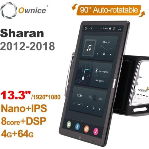 Tesla Style PX6 DSP Android 10.0 Car Radio Multimedia Player 1920*1080 IPS GPS Auto Rotatable For VW Volkswagen Sharan 2012-2018