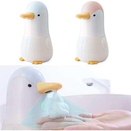 Cute Penguin Automatic Soap Dispenser Touchless Induction Foam Bubble Washing Machine for Home Bathrooms, Kitchens,Coffee bar