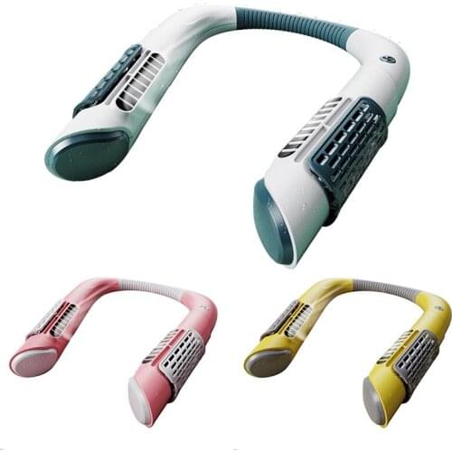 Bladeless Hanging Neck Fan USB Rechargeable Fan Sports Fan For Home Outdoor Portable Mini Air Conditioner Cooler