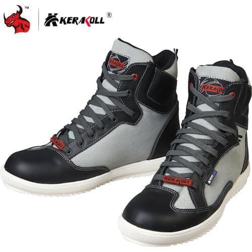 KERAKOLL Motorcycle Boots Men Road Street Casual Shoes Microfiber Leather Moto Motocross Riding Boots Motorbike Shoes