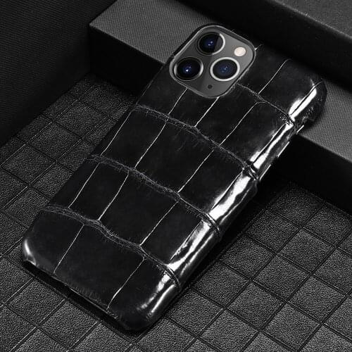 LANGSIDI Original Luxury Crocodile Leather case For iphone 12 pro max 11pro xs max xr 8 plus genuine leather covers 12 mini 11
