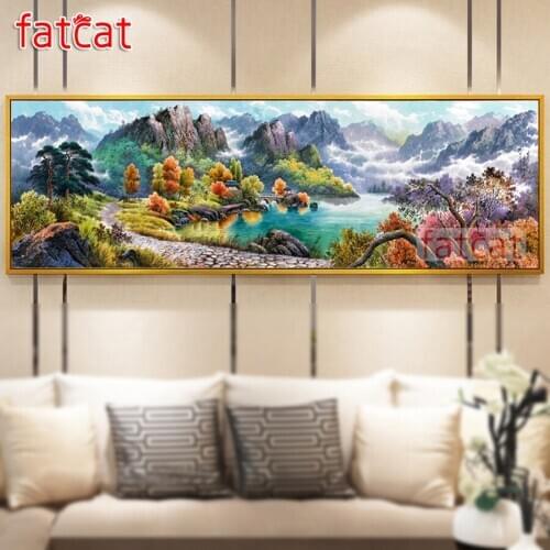 FATCAT Wonderland natural scenery large 5D Diy Daimond Painting Full Square Round Drill Rhinestone Embroidery Sale Decor AE2608