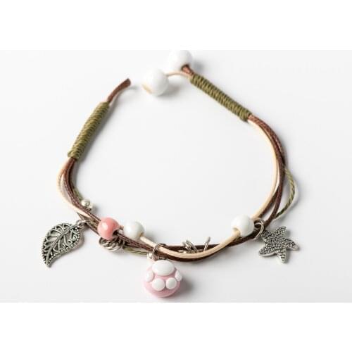 Ceramic Bear Claw Handmade Vintage Bracelets For Women Children Best Gift Accessories Wholesale #BZ210