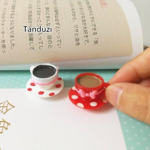 Tanduzi 10PCS Resin Coffee Cup Miniature 3D Coffee Mug Tea Cup Flatback Resin Cabochons Pendant Kawaii Cabochons