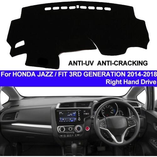 TAIJS Car Dashboard Cover Dash Mat For Honda Jazz Fit 3RD Generation 2014 2015 2016 2017 2018 Non-slip Right Sun Shade Carpet