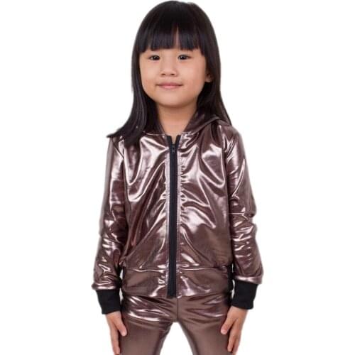 2018 Spring Autumn Kids Adults Tin Grey bomber Jacket Stage Performance Tops paillette feminina casaco Hip Hop dance coat