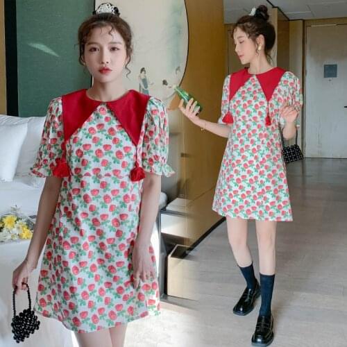 Summer Girls Dress 2021 Elegant Printed Plus Size Women Clothing 4XL Ruffles Short Sleeve Mini Vestido