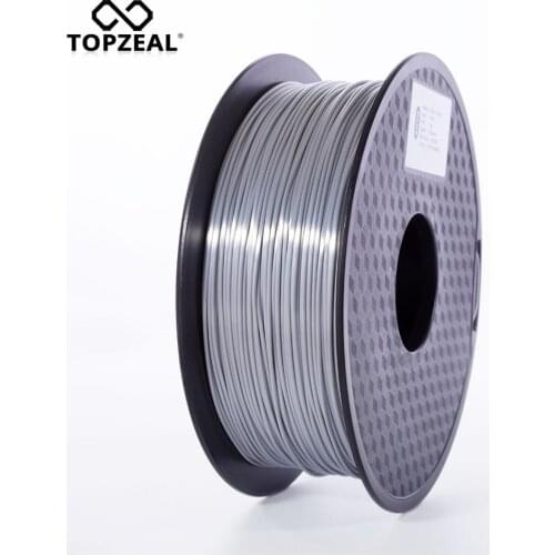 TOPZEAL High Quality 3D Printer Filament PLA Silk 1.75mm 1KG Silver Color Silk Texture Feeling 3D Printing Material