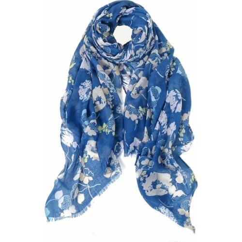 2020 New Flower Print Fringe Scarf Shawls Long Women Beautiful floral Blossom Hijab Wrap Free Shipping