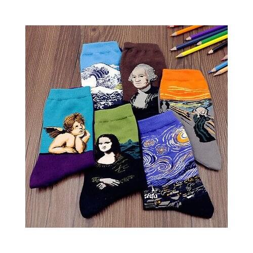 NEW 3D Retro Painting Art Socks Unisex Women Men Funny Novelty Starry Night Vintage Socks HOT Sales