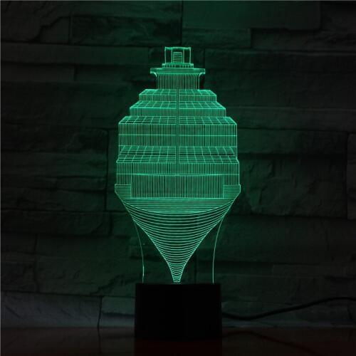 New 3D Small Night Light Gyro Shape Touch Control 7 Color Touch 3D Led Kids Lamp Decorative Small Led Light Fixtures 1346