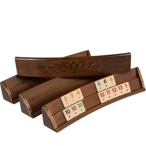 Oval-Carved handmade-Solid wood 2-4 person Unisex Rummy Rummikub board game set