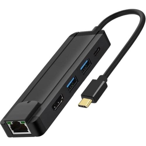 Type C To 4K TV HDTV HDMI-compatible Audio Video Converter USB 3.0 HUB Gigabit Ethernet Rj45 Cable Adapter for Macbook Laptop PC