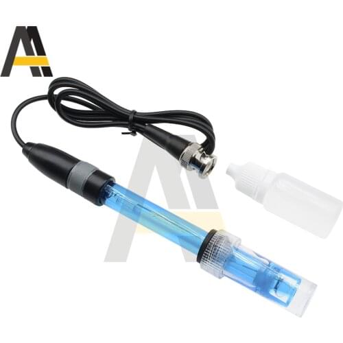 Rechargeable 0-14pH Electrode Probe BNC Connector with Cable for PH Meter Monitor Controller for Aquarium Hydroponics Plant Pool