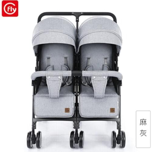 Twins baby stroller sitting and lying portable baby carriage folding second child artifact double seat twin stroller for newborn