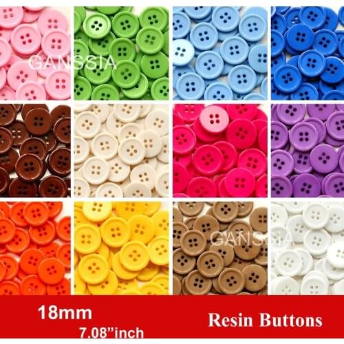 60pcs/lot Size:18mm Candy Colors Quality Resin Buttons for Craft 4 Holes Wholsale Sewing Button Accessories(SS-674-1)