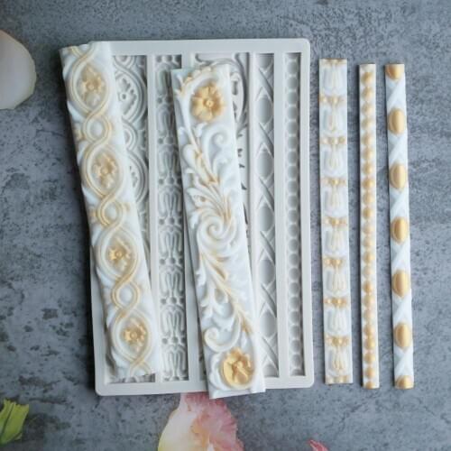 Frame & Surround Decoration Silicone Mold Fondant Cake Decorating Mould Sugarcraft Chocolate Baking Tool For Cakes Gumpaste Form