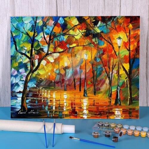 Blue The Fire DIY Paint By Numbers Complete Kit Acrylic Paints 40*50 Boards By Numbers Wall Decoration Adults Drawing