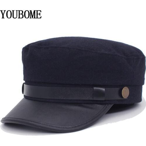 YOUBOME Fashion Military Hats Women Solid Flat Gorras Lady Planas Female Baseball Caps Hats For Women Girls Winter Military Cap