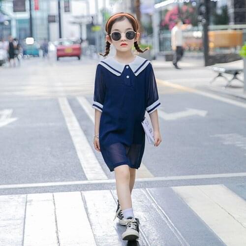 4-12 Years Girls Dress Fashion College Style Big Girl Dress Summer Kids Clothing High Quality Children Dress 2020 New Arrival