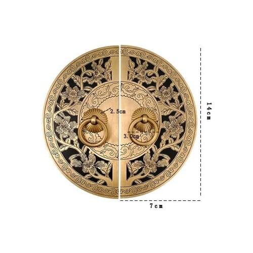 03 Hardware supplies Chinese style antique pure copper handle lock piece cabinet shoe cabinet wardrobe door all copper