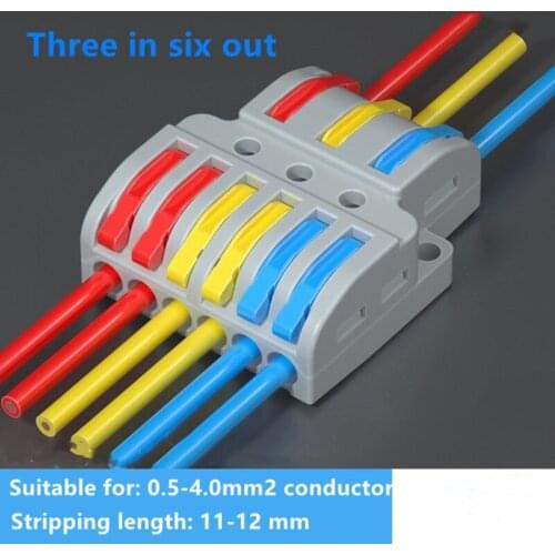 10pcs/lot New type PCT-222 SPL-633/933 Fast Wire Connector Universal Wiring Cable Connector Push-in Conductor Terminal Block