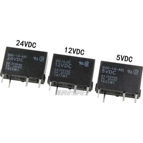 10PCS/LOT Power relays G6D-1A-ASI-5VDC G6D-1A-ASI-12VDC G6D-1A-ASI-24VDC 4PIN 5A