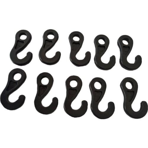 10 Pcs Plastic Shock Backpack Bungee Cord Karabiner Hook Elastic Cord Rope End Buckle Camping Tent Fasten Hanging Tool G99D