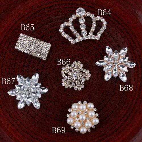120pcs/lot Wholesale Sliver Rhinestone Embellishment Buttons For Sewing Metal Pearl Alloy Button For Headband Flower Center