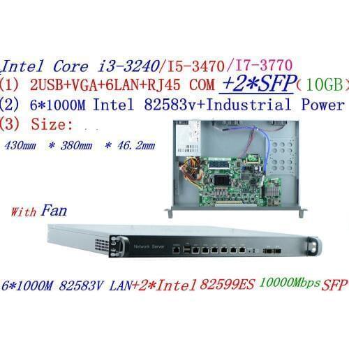 1U firewall serve routers 6 Gigabit lan with 2 SFP 10000Mbs InteL I5 3470 3.2Ghz ROS RouterOS