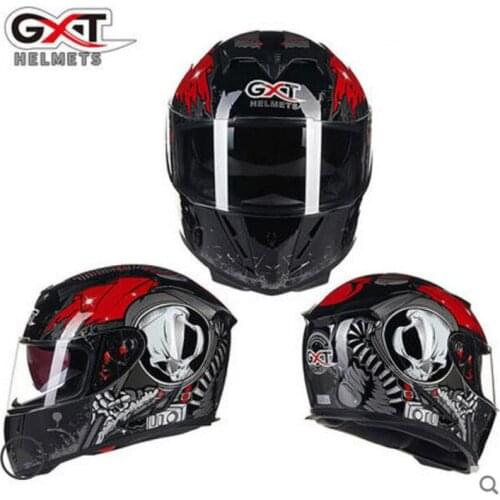 2019 New Knight safety protection GXT Full Face Motorcycle Helmet G358 Double lens Motorbike helmets made of ABS PC lens visor