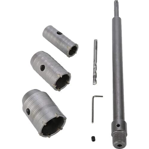 30 40 50mm SDS Plus Shank Carbide Tip Hole Saw Drill Bit Shaft Cutter Wall Drill Brick Stone Concrete Cement with Wrench