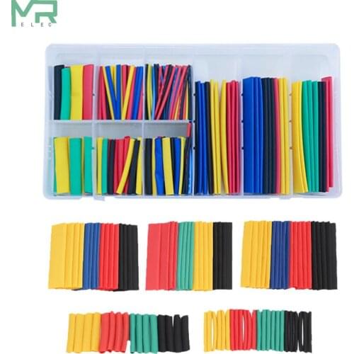 328PCS/box Heat Shrink Tubing Polyolefin Electrical Wrap Wire Cable Sleeves PE Insulation 2:1Shrinkable Tube Assortment Kit