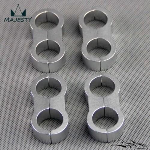 4pcs SILVER AN -10 AN10 19MM Braided Hose Separator Clamp Fitting Adapter Bracket