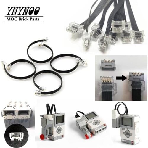 5PCS/LOT NEW POWER FUNCTIONS PARTS THE WEDO 2.0 CABLE AND EV3 BUILDING BLOCKS WITH CRYSTAL CONNECTOR PORT FIT FOR 45300 45544