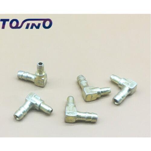 5PCS New Brass Elbow Fuel Inlet Joint Pipe for Chinese 45cc 52cc 58cc Chain Saw 4500 5200 5800 Chainsaw Carburetor Spare Parts
