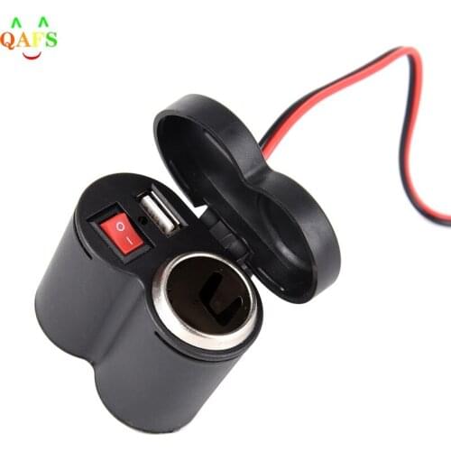 6cmx5cm Waterproof 12V-24V Motorcycle/Bike Cigarette Lighter Charger Socket USB Power