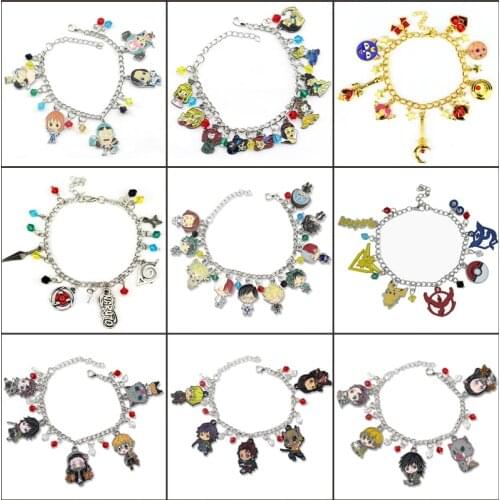 Anime Cosplay Bracelet Demon Slayer My Hero Academia One Piece Charm Bracelets & Bangles Birthday Gifts