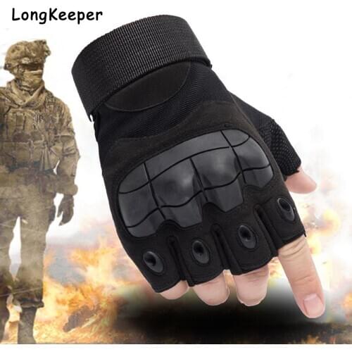 Army Combat Tactical Gloves Military Hard Knuckle Half Finger Gloves Fingerless Airsoft Shooting Paintball Bicycle Gloves 2021