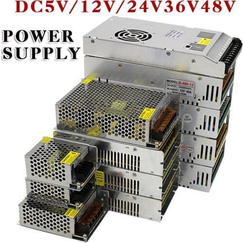 Hot Sale AC85-265V 110V 220V to DC5V 12V 24V 36V 48V 1A 2A 3A 5A 10A 15A 20A 30A 40A 80A CCTV / LED Strip Power Supply Adapter