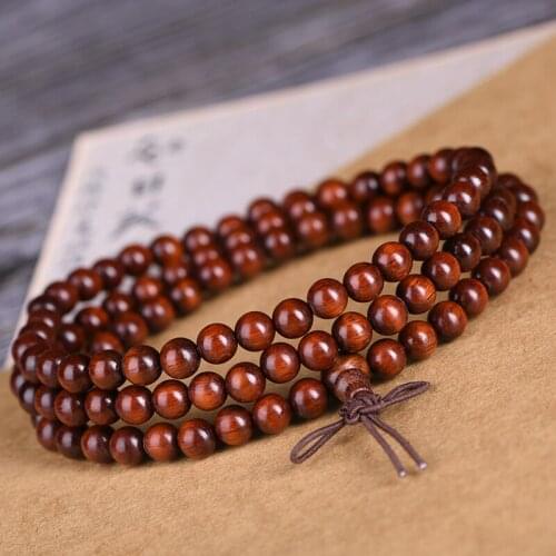 Rhino Horn Red Sandalwood Rhino Horn 108 Beads Bracelet