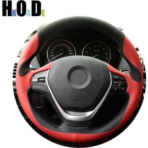 DIY Black Hand-stitch Genuine Leather Car Steering Wheel Cover for BMW 316i 320i 328i 320d F20 F45 F30 F31 F34 F32 F33 F36