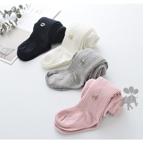 Kids Tights for Girl 2018 Spring Autumn Baby Girl Pantyhose Female Baby Vertical Cartoon Bear Girls Tights Kids Cartoon Pants