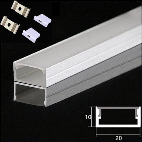 DHL 10-100PCS 1m LED aluminum profile Led Line light 3528 5050 5630 for hard/soft led strip,milky cover Led aluminum channel