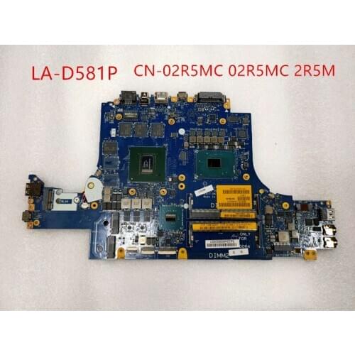 For dell Alienware 13 R3 CN-02R5MC 02R5MC 2R5MC LA-D581P laptop motherboard with I5-7300 cpu 100% well working