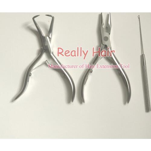 Stainless steel hair extension pliers suit Double faced adhesive tape/beads hair extension plier remove resin pliers