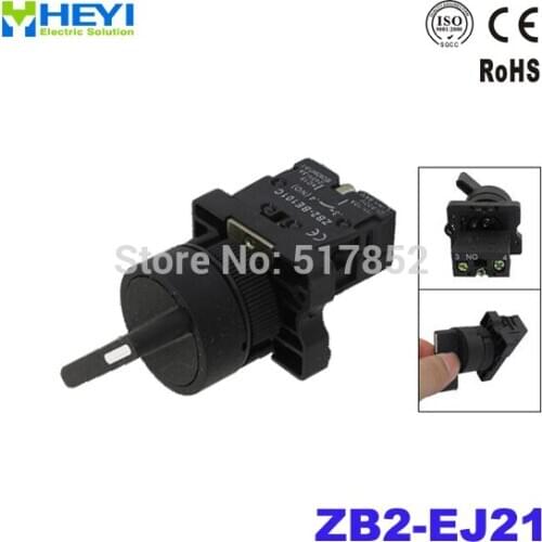 22mm Latching 1 NO Long Handle 2-Position Rotary Selector Switch ZB2-EJ21