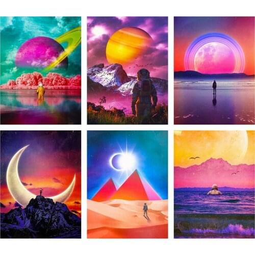 HUACAN Diamond Painting Landscape Cross Stitch Diamond Mosaic Scenery Full Square Diamond Embroidery Full Set Home Decoration