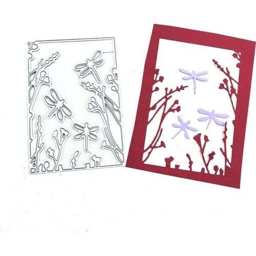 Julyarts Frame Branch Dragonfly Manualidades Scrapbook Die Cut Embossing Stencil DIY Scrapbook Paper Album New