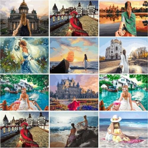 AZQSD drawing by number girl Home Wall Art Canvas Painting Art Painting By Numbers portrait acrylic paint Unique Gift